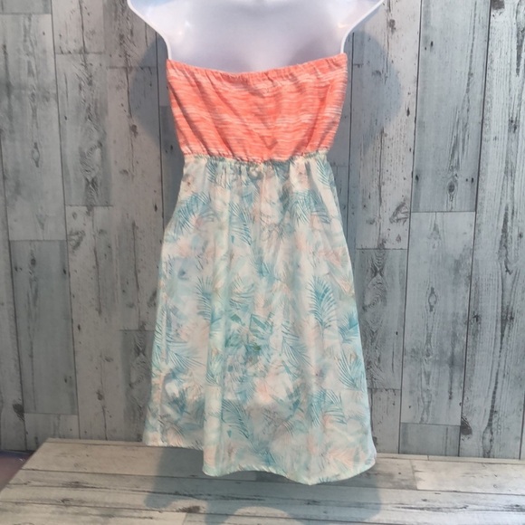 Lagaci Strapless Tropical Print Dress Medium - Picture 4 of 11